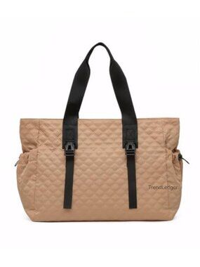 Quilted Puffer Tote Bag Lightweight 15.6" Laptop Teacher Travel Handbag